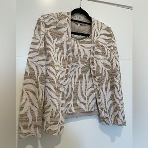 St. John Sport Marie Gray Sweater Set Tank & Cardigan